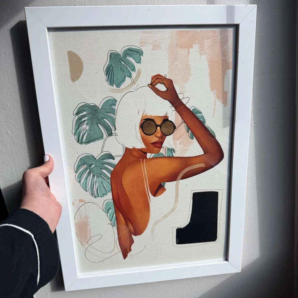 Wynwood Studio Framed Wall Art 19x13” Art Print Women Jungle Boho - Picture 3 of 5